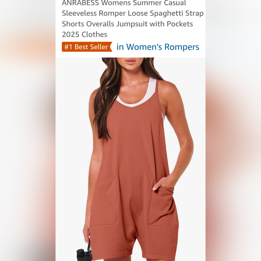 Summer romper, sleeveless overalls shorts.